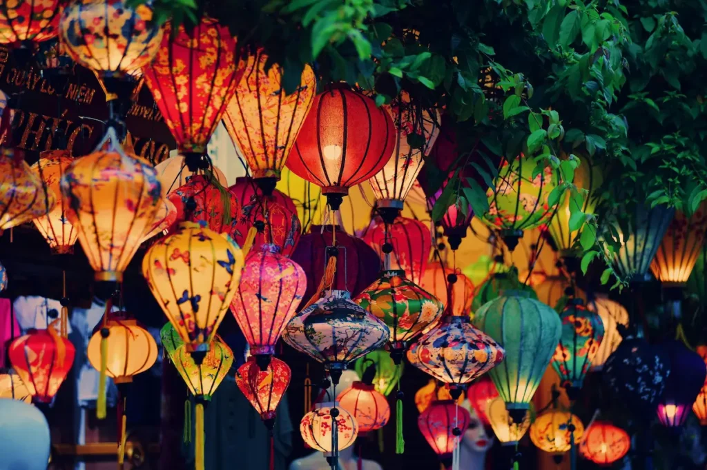 Colorful lanterns in Hoi An during Vietnam’s festival season